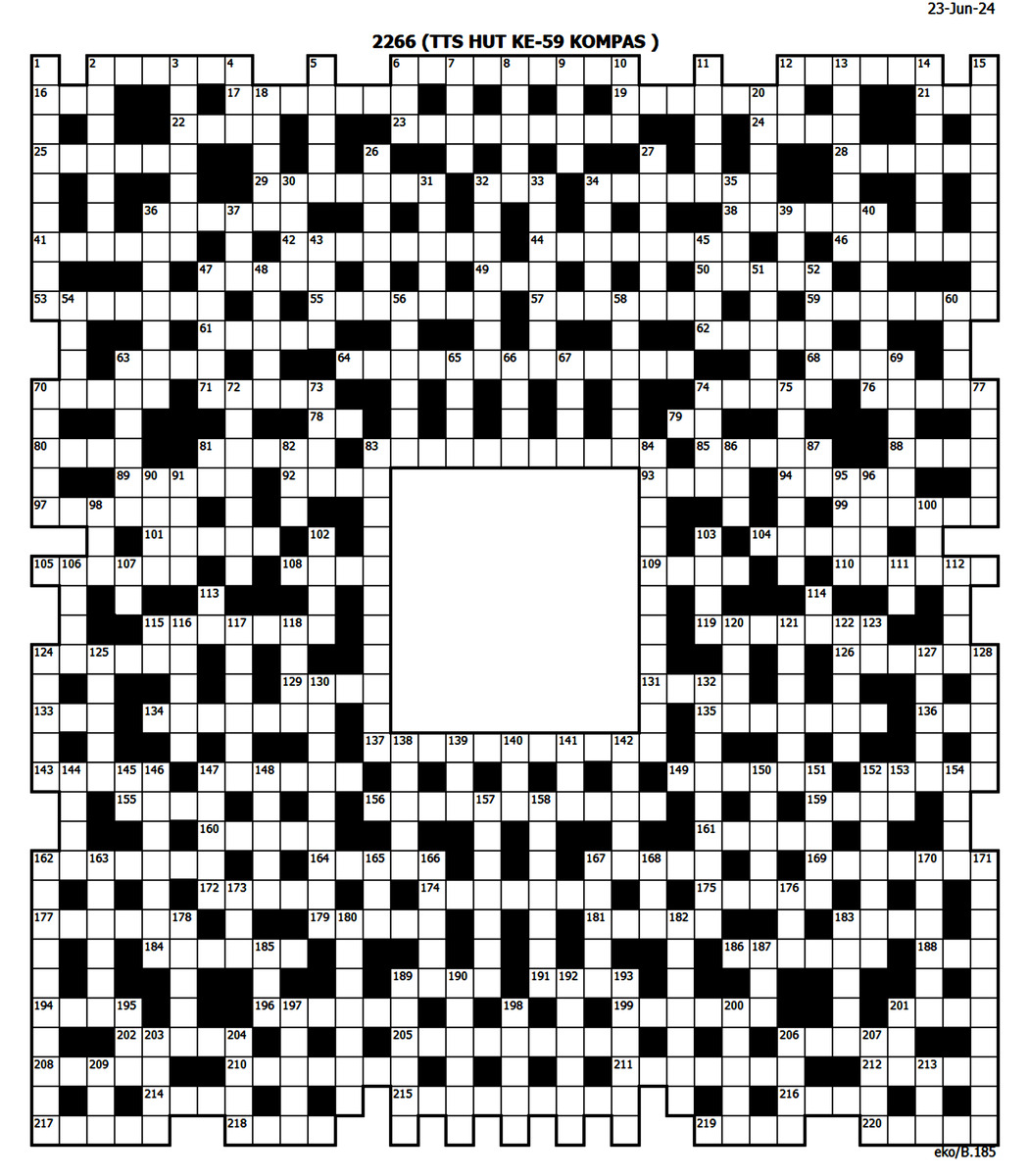 59th Anniversary Crossword Number 2266 Kompas.id